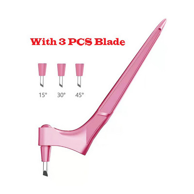 360 Tērauda rotējošs asmens, DIY Art griešanas rīks Amatniecības griešanas nazis Drošības griezējs Papīra nazis ar 3 gab asmeņiem griešanas pildspalva