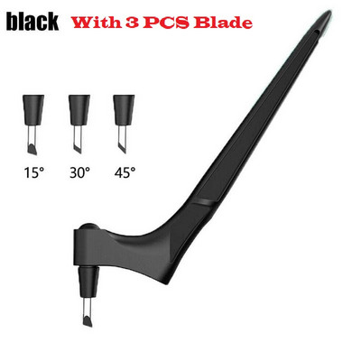 360 Tērauda rotējošs asmens, DIY Art griešanas rīks Amatniecības griešanas nazis Drošības griezējs Papīra nazis ar 3 gab asmeņiem griešanas pildspalva