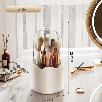 Περιστρεφόμενη 360 μοιρών πινέλο μακιγιάζ θήκη καλλυντικών με καπάκι για νεσεσέρ Πολυλειτουργική θήκη για στυλό Κύπελλο αποθήκευσης για τα χείλη