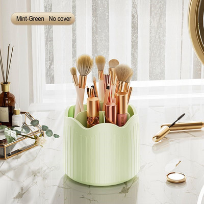 Περιστρεφόμενη 360 μοιρών πινέλο μακιγιάζ θήκη καλλυντικών με καπάκι για νεσεσέρ Πολυλειτουργική θήκη για στυλό Κύπελλο αποθήκευσης για τα χείλη