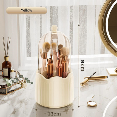 Περιστρεφόμενη 360 μοιρών πινέλο μακιγιάζ θήκη καλλυντικών με καπάκι για νεσεσέρ Πολυλειτουργική θήκη για στυλό Κύπελλο αποθήκευσης για τα χείλη