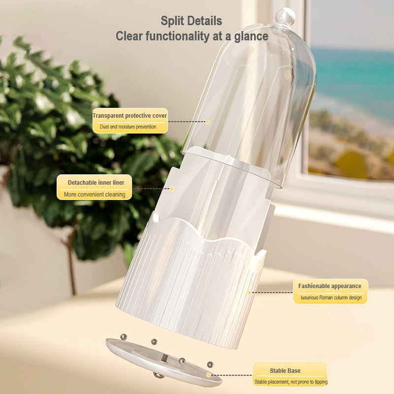 Περιστρεφόμενη 360 μοιρών πινέλο μακιγιάζ θήκη καλλυντικών με καπάκι για νεσεσέρ Πολυλειτουργική θήκη για στυλό Κύπελλο αποθήκευσης για τα χείλη