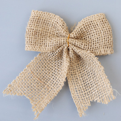 5/10 τμχ Συσκευασία δώρου Vintage κορδέλα από γιούτα Φιόγκοι για χειροτεχνίες DIY από φυσική γιούτα λινάτσα κορδέλα δαντέλα Χριστουγεννιάτικη διακόσμηση γάμου Σπίτι