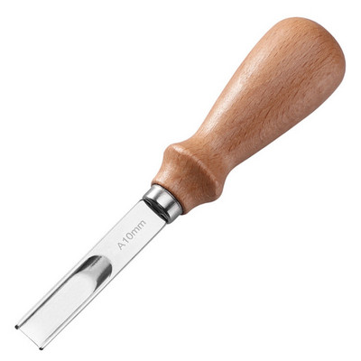 A4mm A6mm A8mm A10mm Practical Leather Craft Edge Beveler Skiving Beveling Knife DIY Cutting Hand Craft Tool with Wood Handle