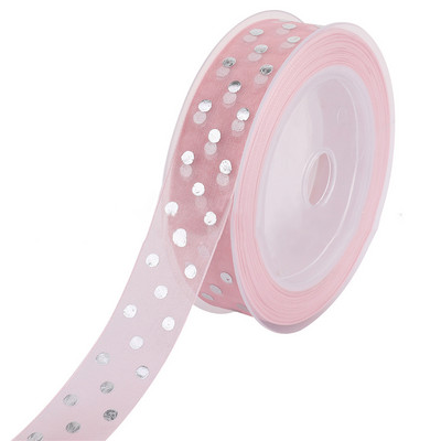 5m/lot 25mm visokokvalitetne bronzane točkice vrpce od organze za vjenčanja Božićni ukrasi buket darovi mašna DIY vrpca