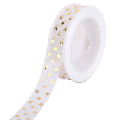 5m/lot 25mm visokokvalitetne bronzane točkice vrpce od organze za vjenčanja Božićni ukrasi buket darovi mašna DIY vrpca