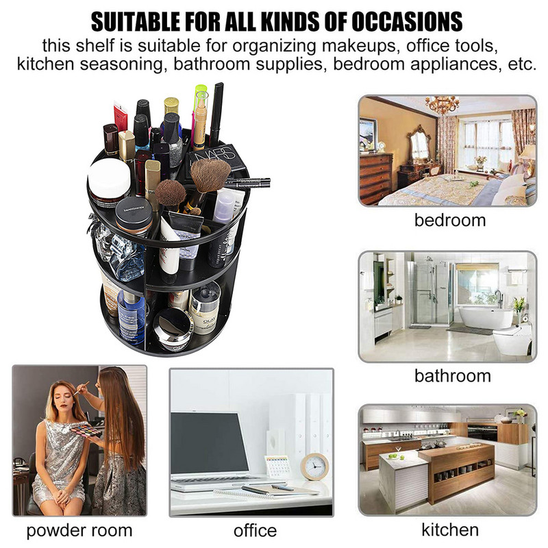 Tualettlaua hoiukarp 360 kraadi pöörlev nahahooldustoote rack Fashion akrüül meigikorder kosmeetilise huulepulga ümbrisele