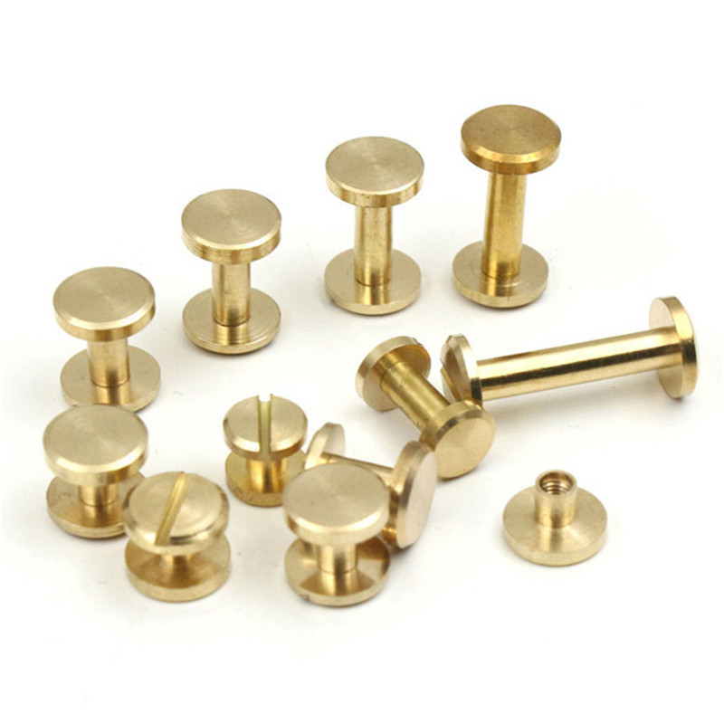 20Gb plakne/loka misiņa skrūvējamas kniedes DIY bagāžas ādas aksesuāri skrūvējama siksna nagu skrūve sprādze Albuma iesiešanas grāmatu tapas