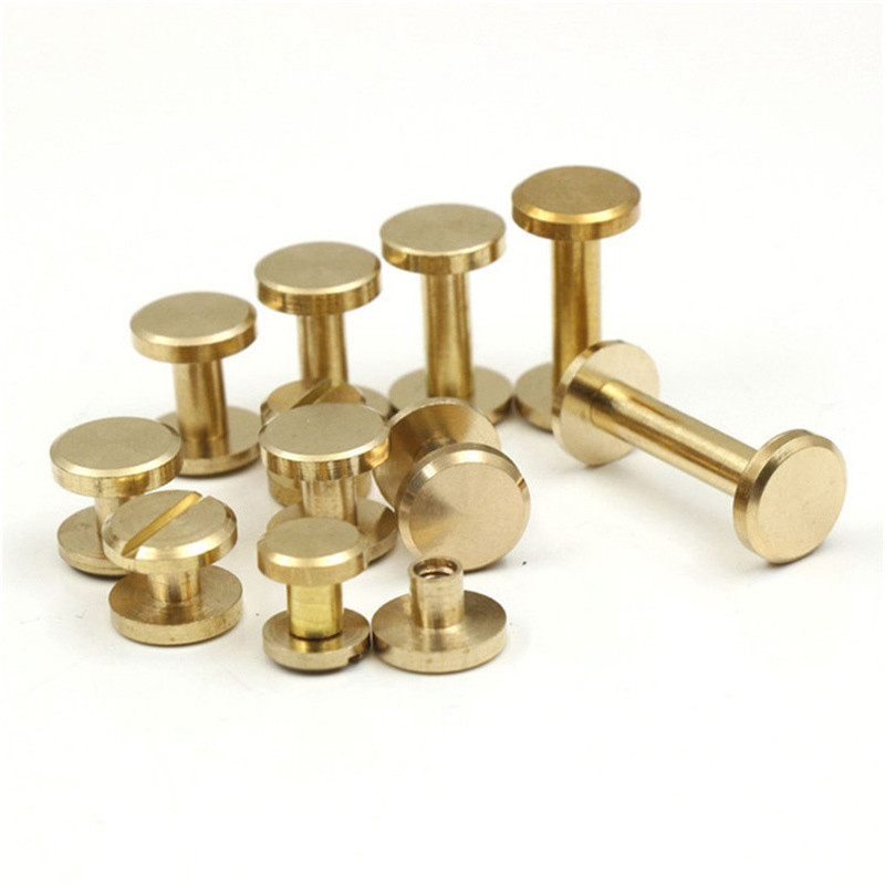 20Gb plakne/loka misiņa skrūvējamas kniedes DIY bagāžas ādas aksesuāri skrūvējama siksna nagu skrūve sprādze Albuma iesiešanas grāmatu tapas