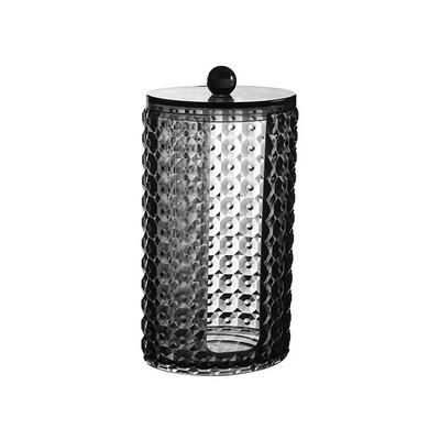 Caurspīdīga melna akrila kosmētikas uzglabāšanas kaste vates tamponu konteiners vates spilventiņu lūpu krāsas rotaslietu uzglabāšanas kaste