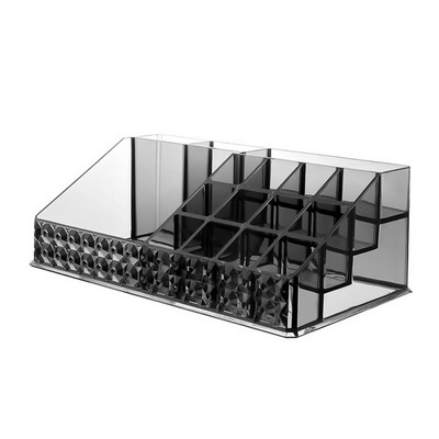 Caurspīdīga melna akrila kosmētikas uzglabāšanas kaste vates tamponu konteiners vates spilventiņu lūpu krāsas rotaslietu uzglabāšanas kaste