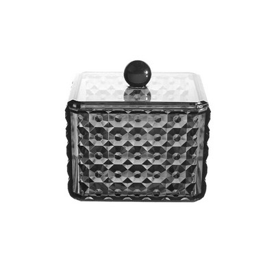 Caurspīdīga melna akrila kosmētikas uzglabāšanas kaste vates tamponu konteiners vates spilventiņu lūpu krāsas rotaslietu uzglabāšanas kaste