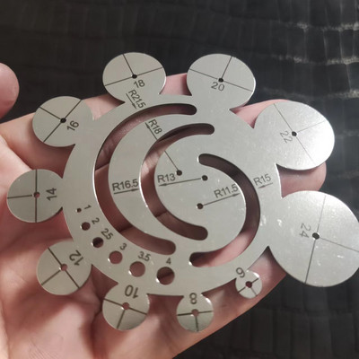 1 buc. Unelte de tăiat pentru piele rotundă, cu bricolaj, pentru colțuri din metal, riglă cerc pentru lucrarea de lucrări din piele, pentru proiecte de desen din piele