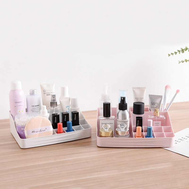 Desktop Sudries Storage Box Aplauzuma organizators kosmētikas otu uzglabāšanai Mājas birojs Vannas istabas uzglabāšanas kastes režģi