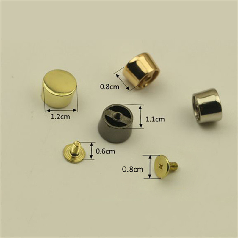 XUNZHE 10db 12*8mm kézzel készített bőr szegecs barkácstáska cipő bőrönd alsó csat láb csavar díszít szegecs punk körmök