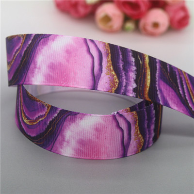 DHK 7/8'' 5 jardi ar marmoru apdrukāta grosgrain lente Aksesuāri Materiāls Galvassegas Dekorācijas DIY Šūšanas amatniecība B2206