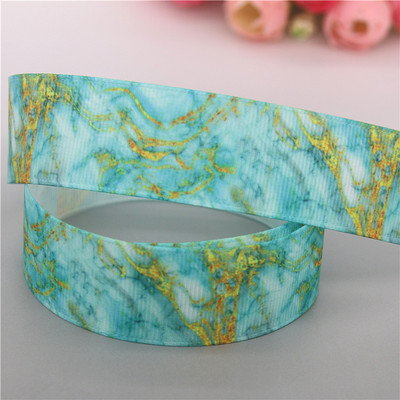 DHK 7/8'' 5 jardi ar marmoru apdrukāta grosgrain lente Aksesuāri Materiāls Galvassegas Dekorācijas DIY Šūšanas amatniecība B2206