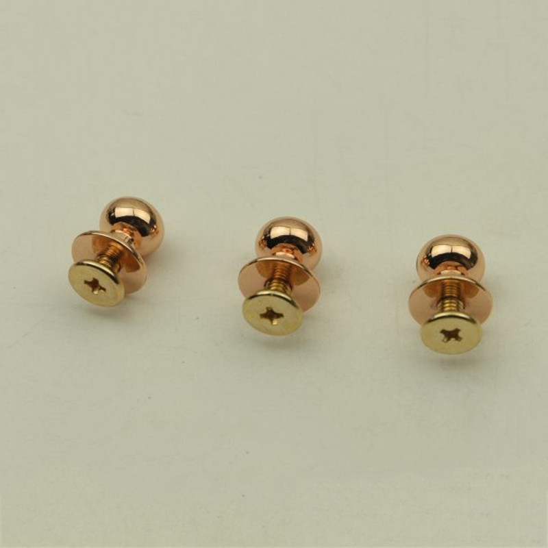 XUNZHE 10 gab 12*10mm Rozā zelta vara knupja nagla Mūku Galva Skrūves Ādas Josta Maks Somas Aksesuāri Pogas Apģērbam