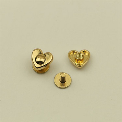 XUNZHE 20Gb 8mm metāla sirds formas spainis nagu kniedes DIY roku darbs ādas somas dekorēšana apakšējā sprādze pēdas tapas ādas skrūve