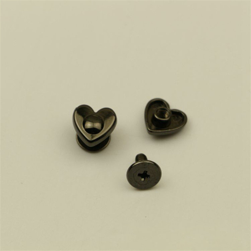 XUNZHE 20Gb 8mm metāla sirds formas spainis nagu kniedes DIY roku darbs ādas somas dekorēšana apakšējā sprādze pēdas tapas ādas skrūve