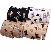 2 metru karikatūras lācis, apdrukāta Grosgrain lente, DIY šūšanas aksesuārs matu bantīte dāvanu iesaiņošana ar rokām izgatavots iepakojuma dekorācijas materiāls