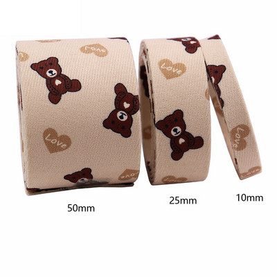 2 metru karikatūras lācis, apdrukāta Grosgrain lente, DIY šūšanas aksesuārs matu bantīte dāvanu iesaiņošana ar rokām izgatavots iepakojuma dekorācijas materiāls