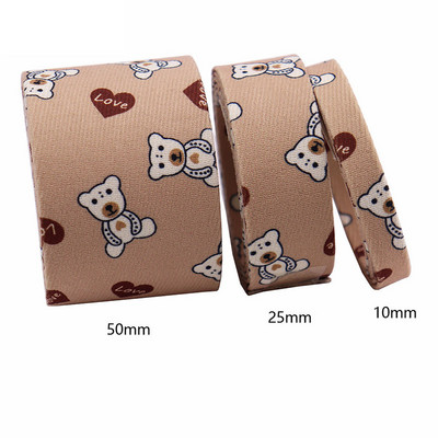 2 metru karikatūras lācis, apdrukāta Grosgrain lente, DIY šūšanas aksesuārs matu bantīte dāvanu iesaiņošana ar rokām izgatavots iepakojuma dekorācijas materiāls