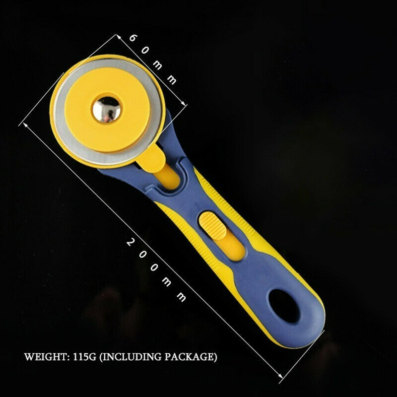 Στρογγυλή εστία 60mm Περιστροφικός κόφτης υφασμάτων ραψίματος Δερμάτινο ύφασμα Εργαλείο κοπής για Patchwork Fabric Quilting Δερμάτινη επίπεδη λαστιχένια εστία