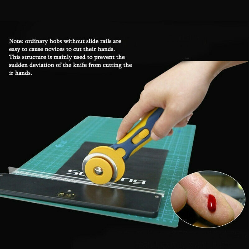 Στρογγυλή εστία 60mm Περιστροφικός κόφτης υφασμάτων ραψίματος Δερμάτινο ύφασμα Εργαλείο κοπής για Patchwork Fabric Quilting Δερμάτινη επίπεδη λαστιχένια εστία