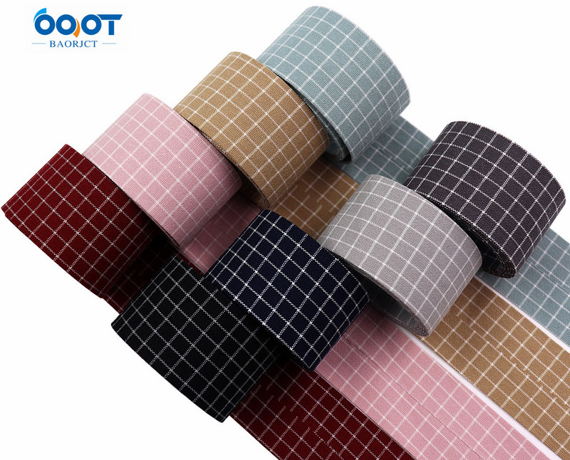 Divpusējas ģeometriskas režģa auduma lentes 5 jardi M-21510-536 DIY Crafts, matu sprādzes, apģērbu aksesuāri un šūšanas dekorācijas