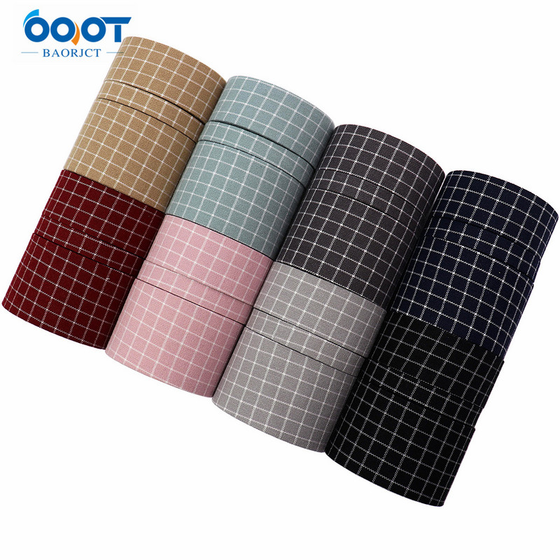 Divpusējas ģeometriskas režģa auduma lentes 5 jardi M-21510-536 DIY Crafts, matu sprādzes, apģērbu aksesuāri un šūšanas dekorācijas