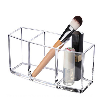 Акрилен органайзер за козметика Прозрачен молив за вежди Поставка за четка Органайзер за грим Кутии Контейнери за четки Кутия за съхранение