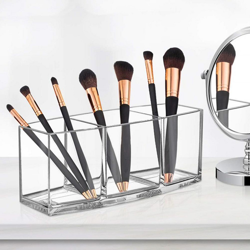 Akrilo laikiklis kosmetikai Skaidrus antakių pieštukų šepetėlių laikiklis makiažo organizatorių dėžutės šepetėlių konteinerių laikymo dėžutė