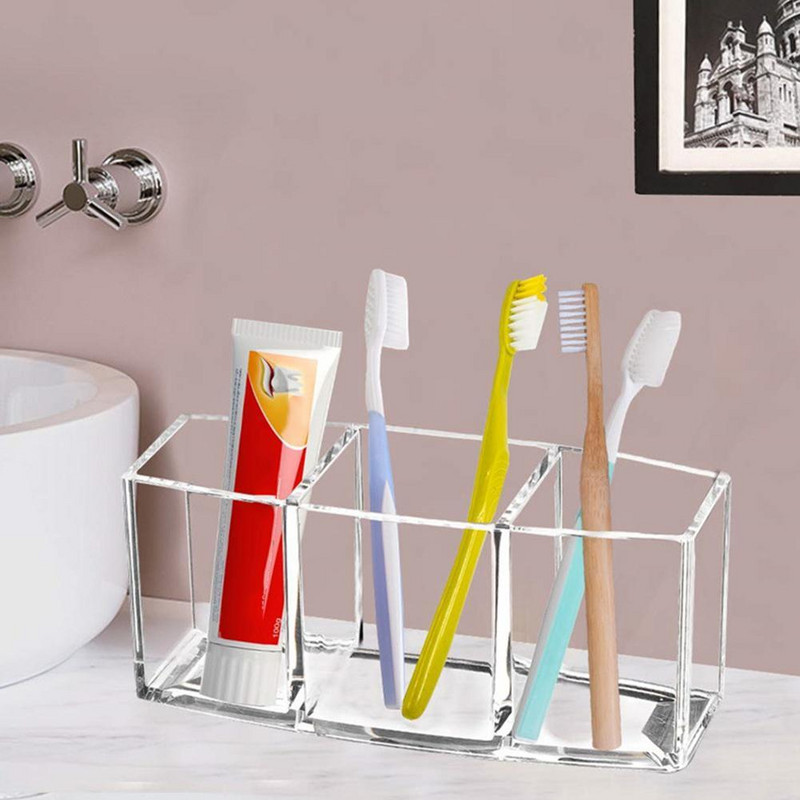 Akrilo laikiklis kosmetikai Skaidrus antakių pieštukų šepetėlių laikiklis makiažo organizatorių dėžutės šepetėlių konteinerių laikymo dėžutė