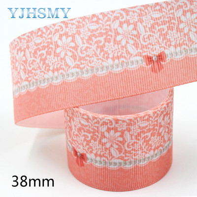 20406-245 1-1/2”Punktu ziedu raksts Lente , 5 jardi DIY roku darbs matu aksesuāri Materiāls , Loku rotājumu lentes