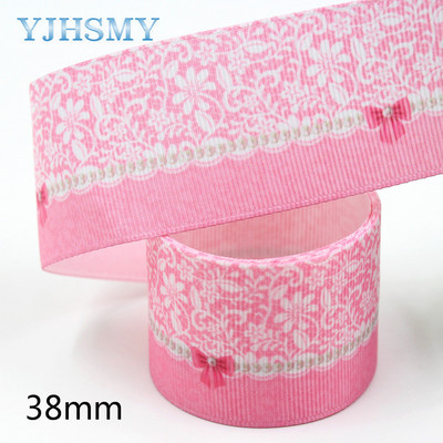 20406-245 1-1/2”Punktu ziedu raksts Lente , 5 jardi DIY roku darbs matu aksesuāri Materiāls , Loku rotājumu lentes