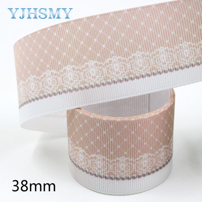 20406-245 1-1/2”Punktu ziedu raksts Lente , 5 jardi DIY roku darbs matu aksesuāri Materiāls , Loku rotājumu lentes