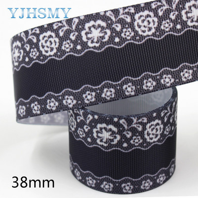 20406-245 1-1/2”Punktu ziedu raksts Lente , 5 jardi DIY roku darbs matu aksesuāri Materiāls , Loku rotājumu lentes