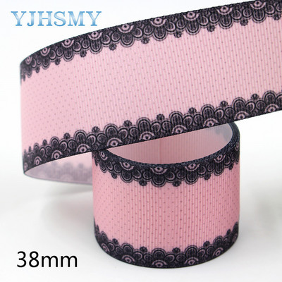 20406-245 1-1/2”Punktu ziedu raksts Lente , 5 jardi DIY roku darbs matu aksesuāri Materiāls , Loku rotājumu lentes