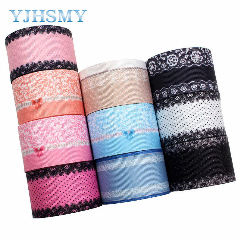 20406-245 1-1/2”Punktu ziedu raksts Lente , 5 jardi DIY roku darbs matu aksesuāri Materiāls , Loku rotājumu lentes