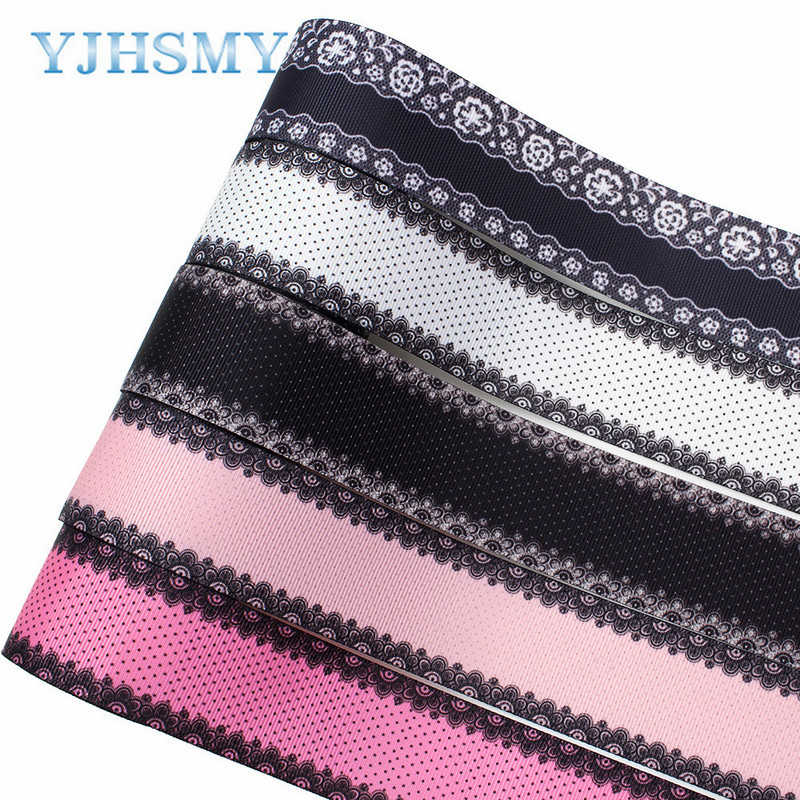 20406-245 1-1/2”Punktu ziedu raksts Lente , 5 jardi DIY roku darbs matu aksesuāri Materiāls , Loku rotājumu lentes