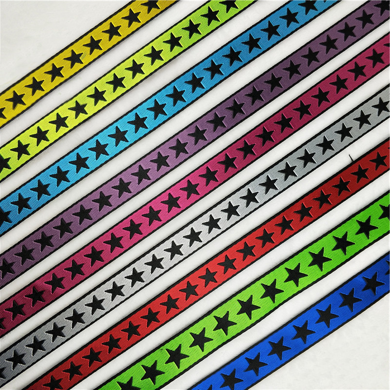 5 jardi 25 mm(1 collas) Etniskās izšūšanas zvaigznes Žakarda lente Vintage Boho mežģīņu apdare Apģērbu soma Aksesuāri Izšūti DIY Materiāls