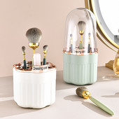 Ins rotējošs aplauzuma otu glāžu turētājs uzglabāšanas kastes organizators, daudzfunkcionāls darbvirsmas uzacu zīmuļa grima otiņas turētājs