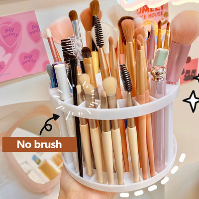 Ins rotējošs aplauzuma otu glāžu turētājs uzglabāšanas kastes organizators, daudzfunkcionāls darbvirsmas uzacu zīmuļa grima otiņas turētājs