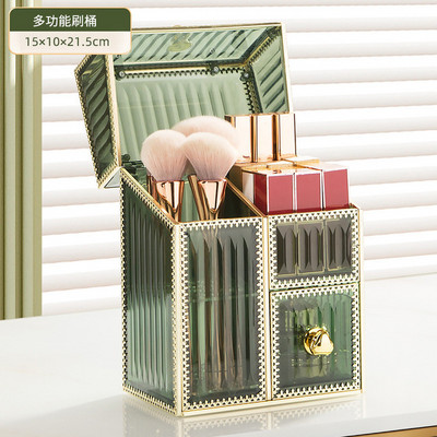 Ακρυλικό κιβώτιο οργάνωσης μακιγιάζ Κρυσταλλική θήκη αποθήκευσης καλλυντικών αδιάβροχη βούρτσα κραγιόν, ανθεκτική στη σκόνη, κοσμήματα Οργάνωση περιποίησης δέρματος