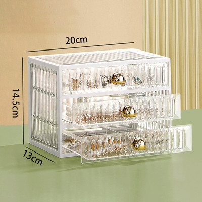 Ακρυλικό κιβώτιο οργάνωσης μακιγιάζ Κρυσταλλική θήκη αποθήκευσης καλλυντικών αδιάβροχη βούρτσα κραγιόν, ανθεκτική στη σκόνη, κοσμήματα Οργάνωση περιποίησης δέρματος
