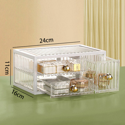 Ακρυλικό κιβώτιο οργάνωσης μακιγιάζ Κρυσταλλική θήκη αποθήκευσης καλλυντικών αδιάβροχη βούρτσα κραγιόν, ανθεκτική στη σκόνη, κοσμήματα Οργάνωση περιποίησης δέρματος