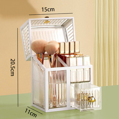 Ακρυλικό κιβώτιο οργάνωσης μακιγιάζ Κρυσταλλική θήκη αποθήκευσης καλλυντικών αδιάβροχη βούρτσα κραγιόν, ανθεκτική στη σκόνη, κοσμήματα Οργάνωση περιποίησης δέρματος