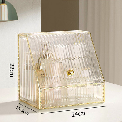 Ακρυλικό κιβώτιο οργάνωσης μακιγιάζ Κρυσταλλική θήκη αποθήκευσης καλλυντικών αδιάβροχη βούρτσα κραγιόν, ανθεκτική στη σκόνη, κοσμήματα Οργάνωση περιποίησης δέρματος