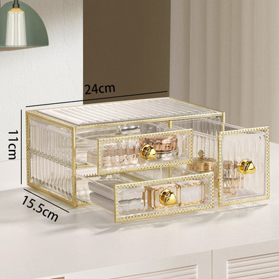 Ακρυλικό κιβώτιο οργάνωσης μακιγιάζ Κρυσταλλική θήκη αποθήκευσης καλλυντικών αδιάβροχη βούρτσα κραγιόν, ανθεκτική στη σκόνη, κοσμήματα Οργάνωση περιποίησης δέρματος